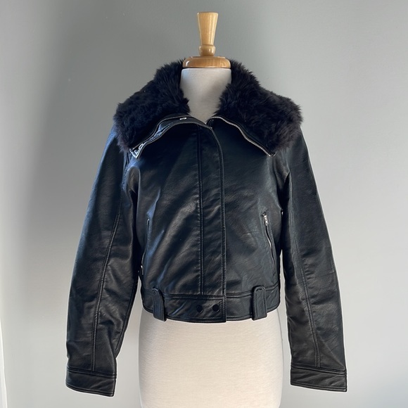 ABERCROMBIE & FITCH | VEGAN LEATHER JACKET - Picture 7 of 14